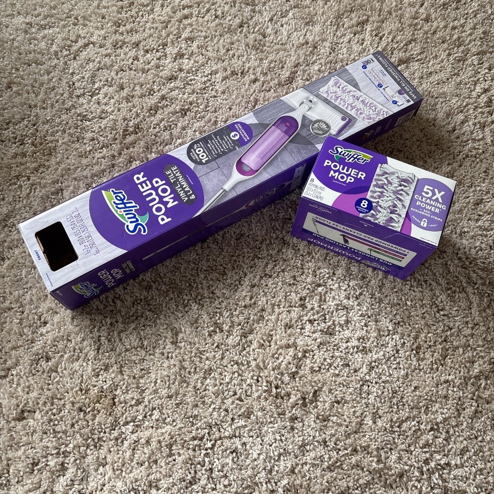 Stiffer Power Mop and 8 refill pads